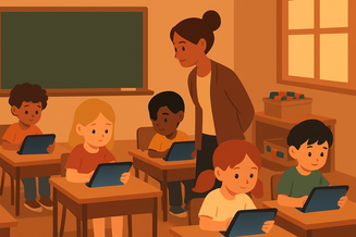 四分之一的小學老師說：裝置上的不是輔助教材，是主要課程